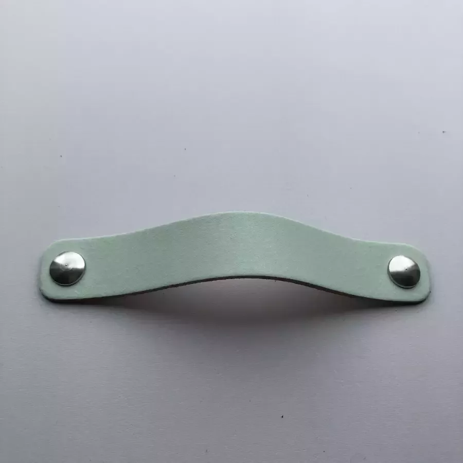 De Leermakers Leren handgrepen Pistache 4 stuks 15 x 2 cm