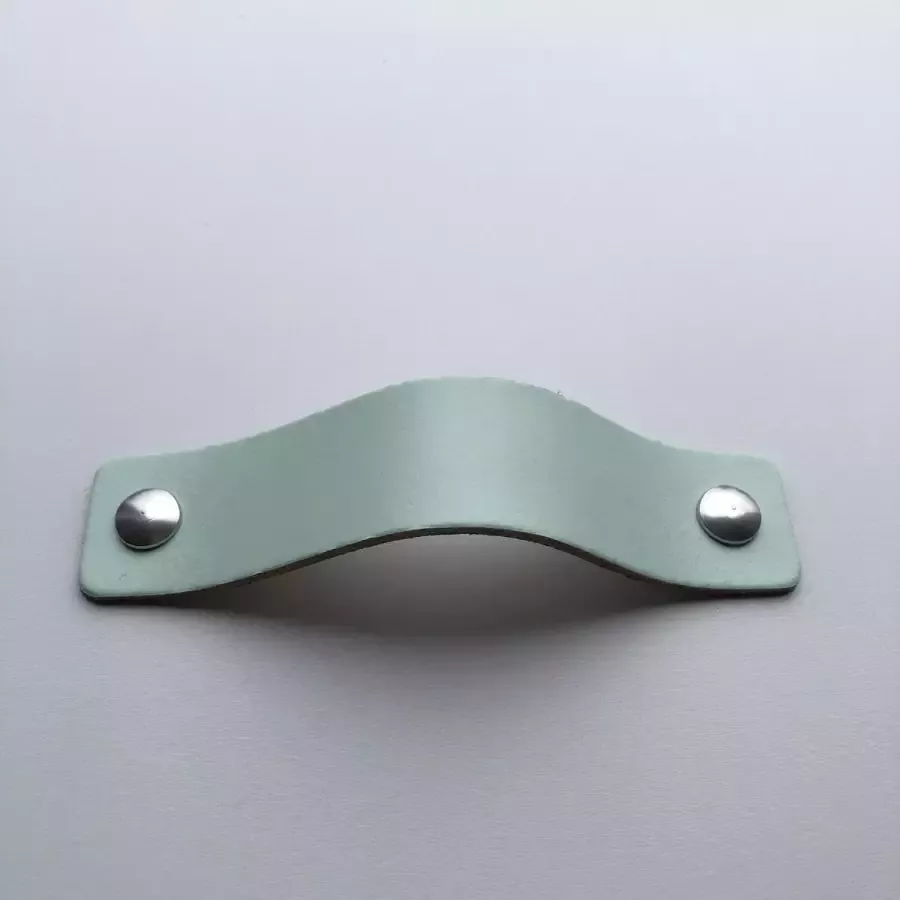 De Leermakers Leren handgrepen Pistache 4 stuks 15 x 3 cm