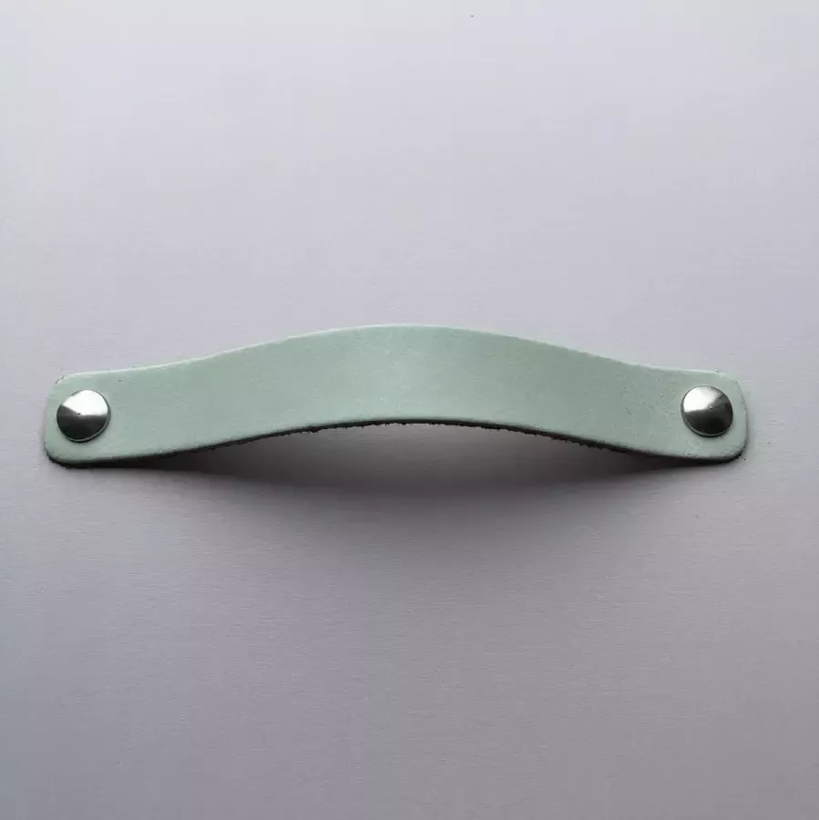 De Leermakers Leren handgrepen Pistache 4 stuks 18 x 2 cm