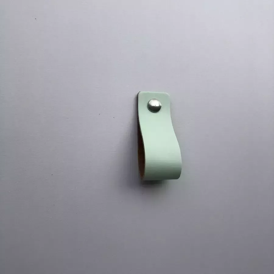 De Leermakers Leren handgrepen Pistache 4 stuks 18 x 3 cm