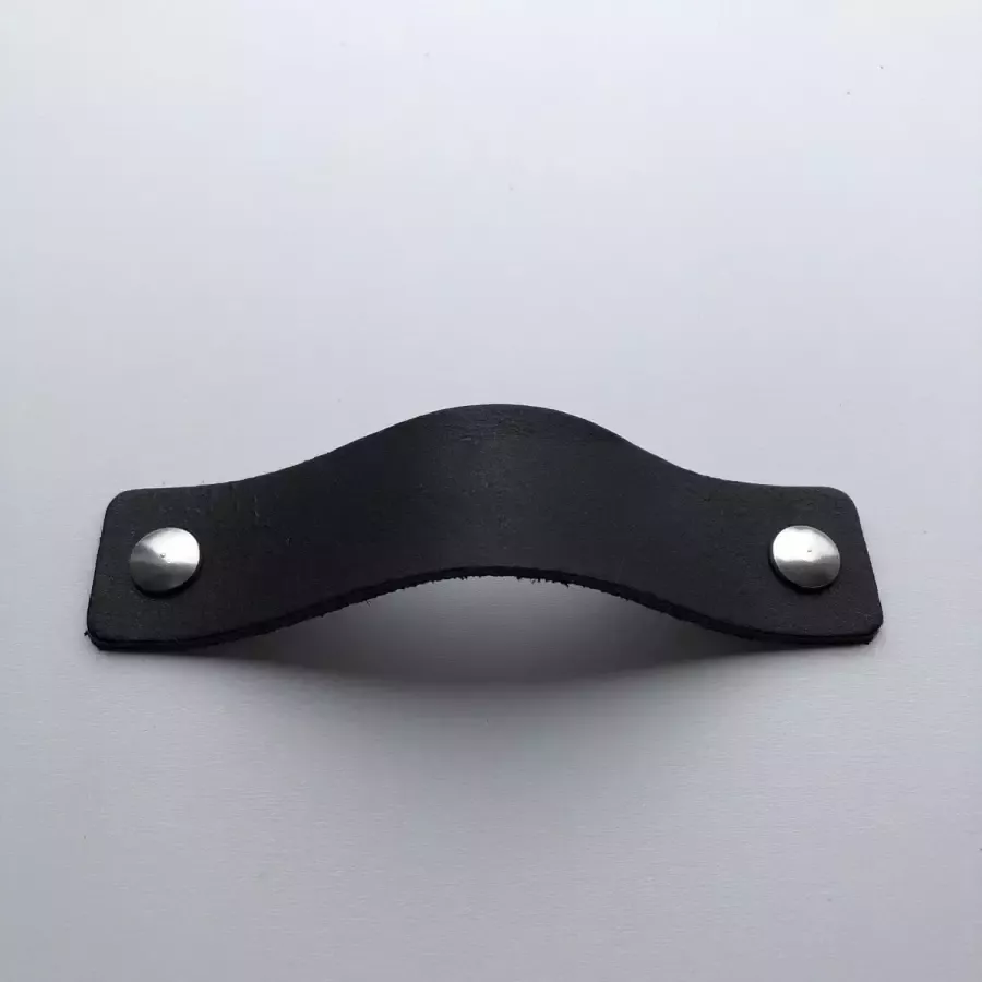 De Leermakers Leren handgrepen Zwart 4 stuks 15 x 3 cm