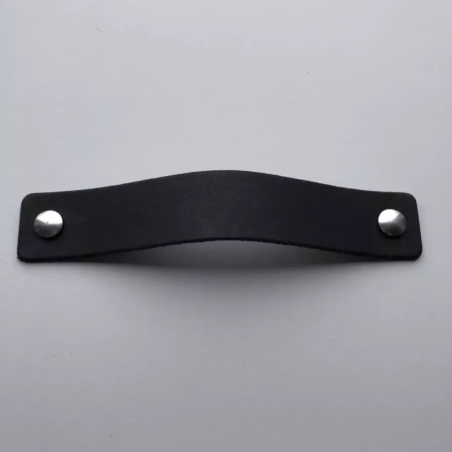 De Leermakers Leren handgrepen Zwart 4 stuks 18 x 3 cm