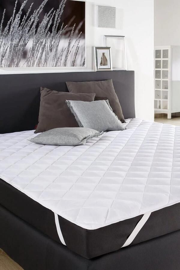 De Linde Home Matrasbeschermers Waterdicht Matrasbeschermer 90x200 cm Wit 100% Katoen Kapitone Gewatteerde Matrasbeschermer Met 4 Elastische Banden Waterdichte Matras Beschermer Incontinentie