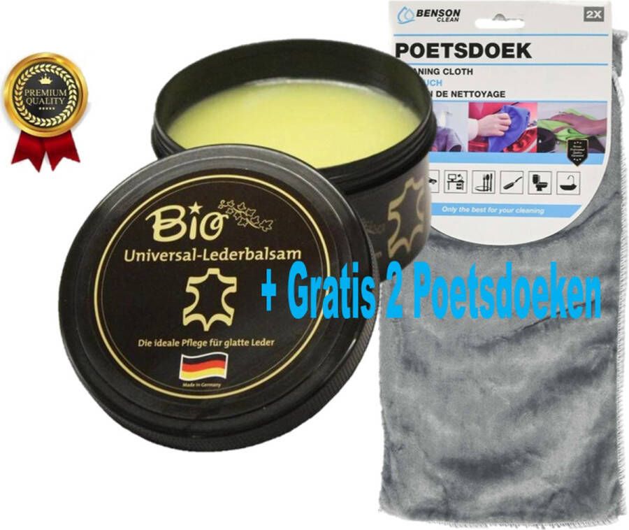 De Snuffelaar Ledercrème 500 ML Onderhoud leder Lederbalsem universeel Leerbalsem Leercrème Ledercrème Met 2 Poetsdoeken Lederpoets Ledervet Paardrijzadel Jas Tas Motorpak