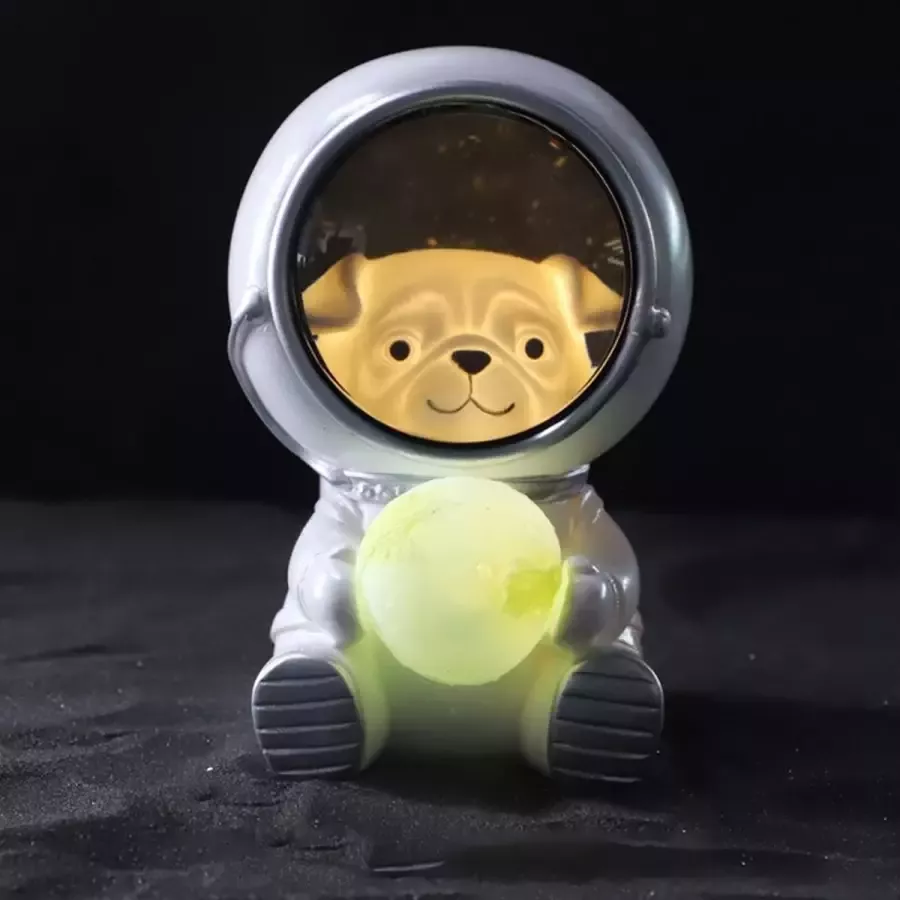 De Snuffelaar De snuffelaar Schattig Astronaut Dieren Lampje Nachtlampje Hond Schemer Lamp Kinderkamer Puppy