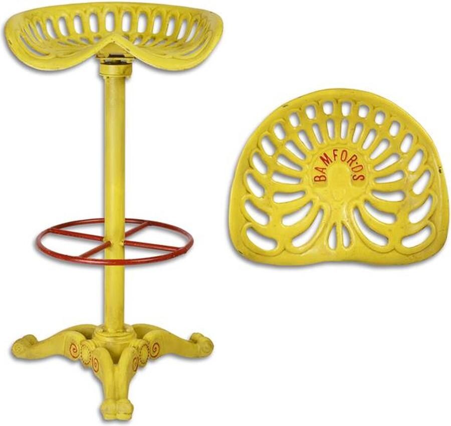 De Splinter B.V. EEN GIETIJZEREN BARKRUK GEEL EN ROOD