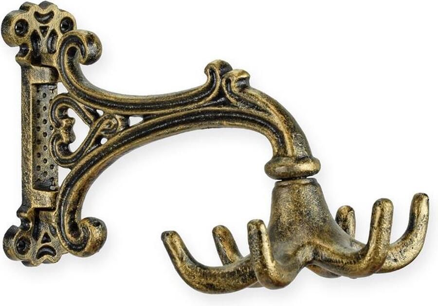 Robuuste gietijzeren kapstokhaak met zes haken – vintage wandhaak voor jassen tassen en accessoires – industrieel & nostalgisch design