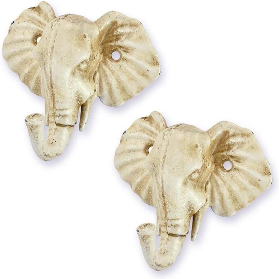 De Splinter B.V. EEN PAAR GIETIJZEREN KAPSTOKKEN MET OLIFANTENKOP