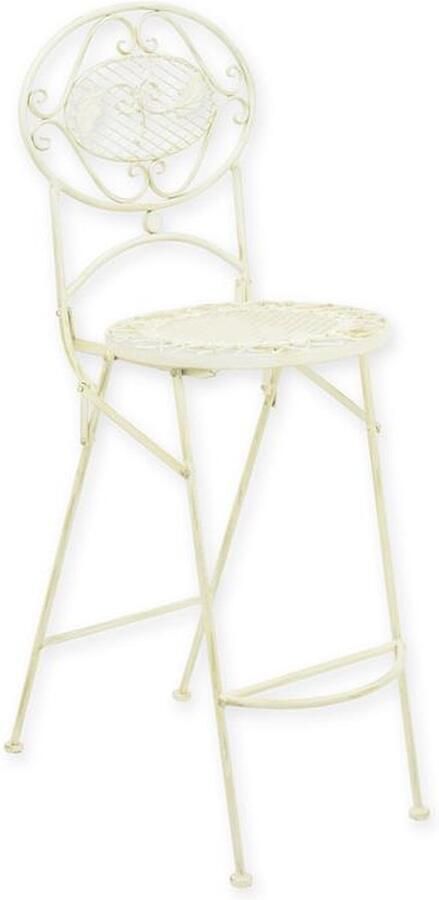 De Splinter B.V. EEN WITTE IJZEREN OPKLAPBARE BARSTOEL