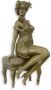 De Splinter bv EEN EROTISCH BRONZEN BEELDHOUWWERK VAN EEN HALFNAAKTE VROUW OP STOEL AN EROTIC BRONZE SCULPTURE OF A SEMI NUDE FEMALE ON CHAIR - Thumbnail 2