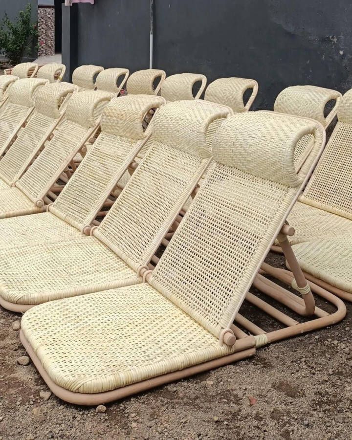 De Splinter bv Strand inklap stoeltje Rotan Beach chair inklap stoel Ibiza Style