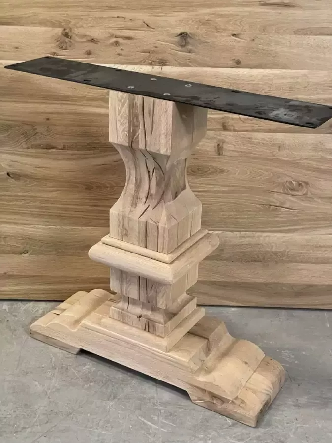 De Splinter bv Tafelpoot kasteelpoot eettafel poot massief eiken verouderd Hoogte 76 5 cm breedte 21 cm 2 stuks SET PRIJS