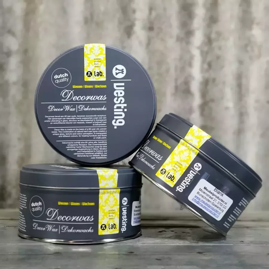 Quick Kalkwas Krijtwas Colorwax Terpentijnwas Grijs Grey greywash meubelwas 375 ml per blik