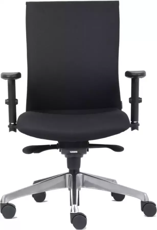 DECA Business DECA Bureaustoel voor volwassenen Verstelbare armleuningen Zwart met aluminium voet