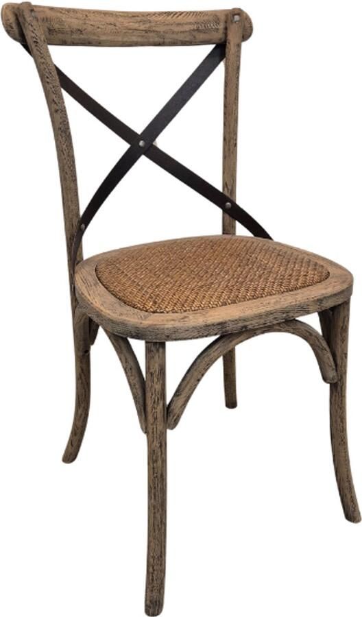 Deco4yourhome Stoel Ruud IJzeren Kruis Hout