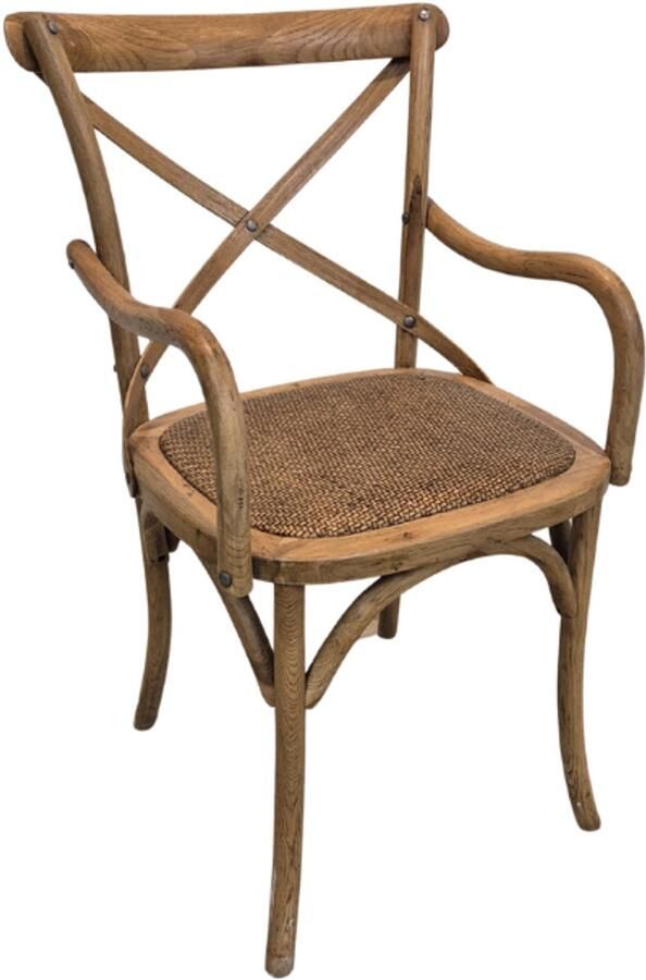 Deco4yourhome Stoel Ruud met arm Houten Kruis Hout