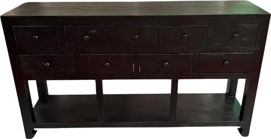 Deco4yourhome Wandtafel Dressoir 9 Lades Zwart 180cm