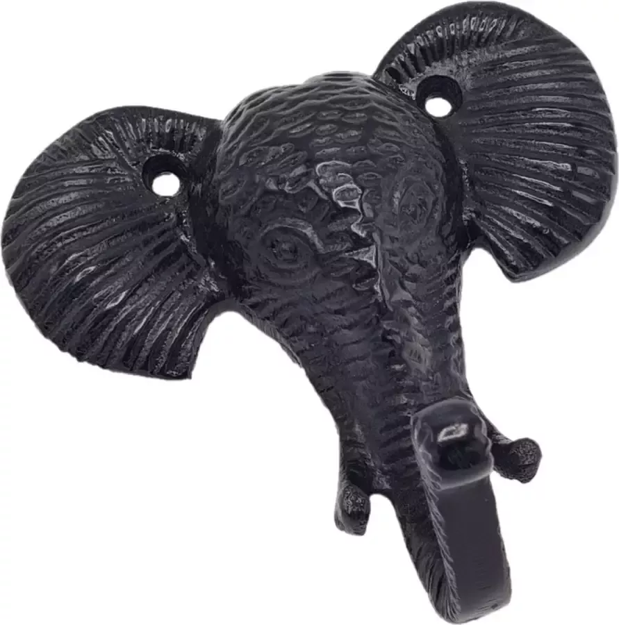 Deco4yourhome Kapstok Olifant Elephant Zwart Black 3D