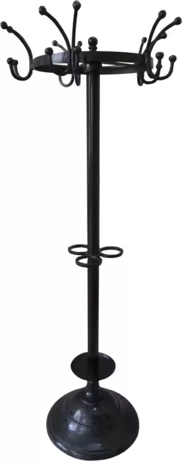 Deco4yourhome Staande Kapstok Black Antique Zwart 20 Haken Malaga