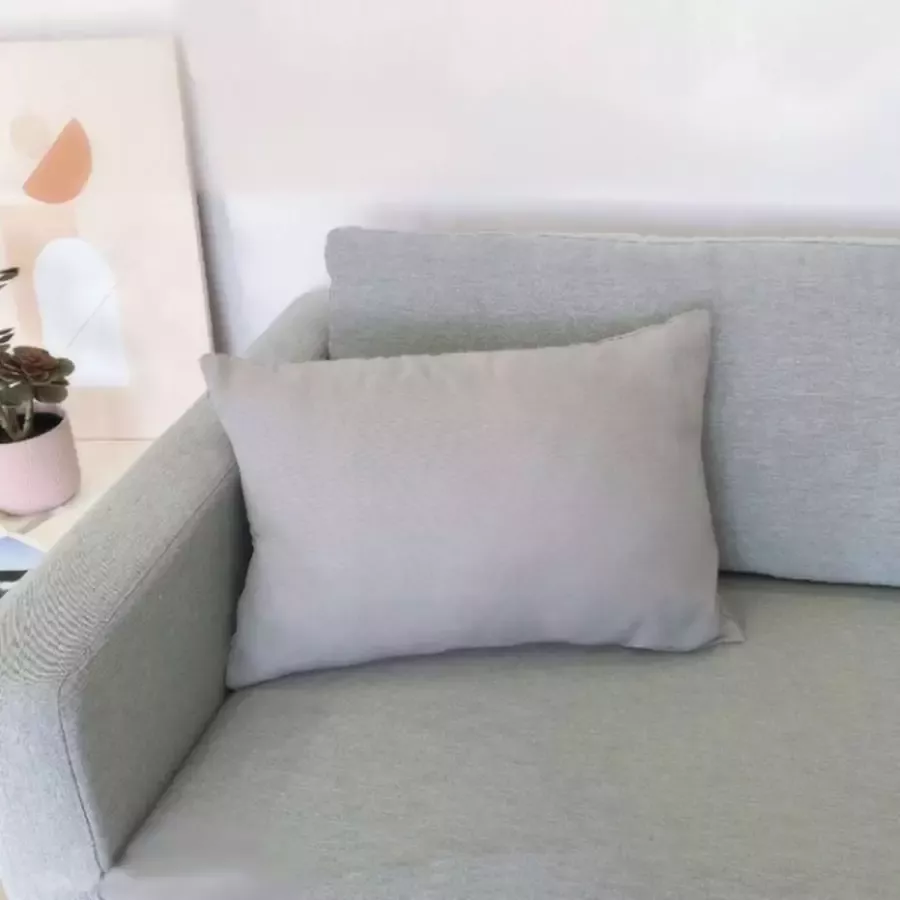 DecoHome Zaragoza collectie sierkussen – Grijs 40x60 cm – Gevuld – Polyester – Decoratie – Bank – Woonkamer Kussenhoes