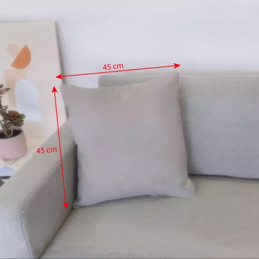 DecoHome Zaragoza collectie sierkussen – Grijs – 45x45 cm – Gevuld – Polyester – Decoratie – Bank – Woonkamer Kussenhoes