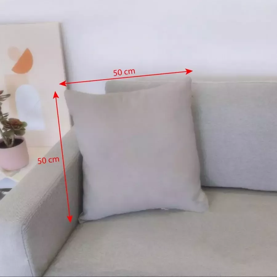 DecoHome Zaragoza collectie sierkussen – Grijs – 50x50 cm – Gevuld – Polyester – Decoratie – Bank – Woonkamer Kussenhoes