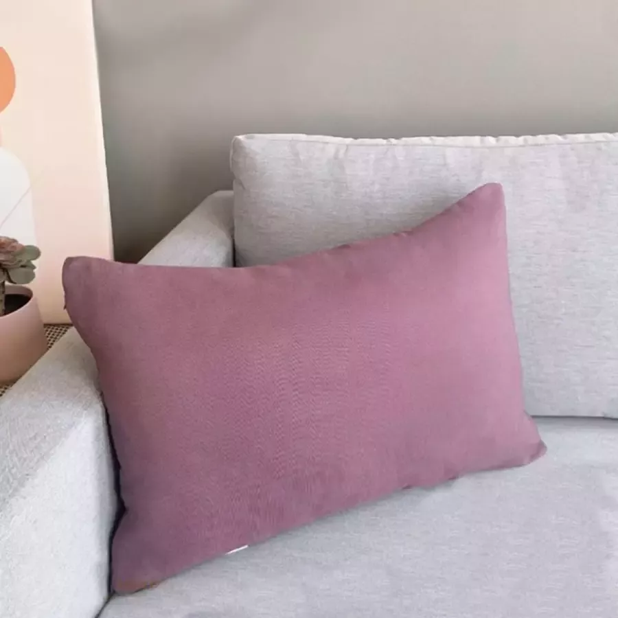 DecoHome Zaragoza collectie sierkussen – Paars Lila 40x60 cm – Gevuld – Polyester – Decoratie – Bank – Woonkamer Kussenhoes