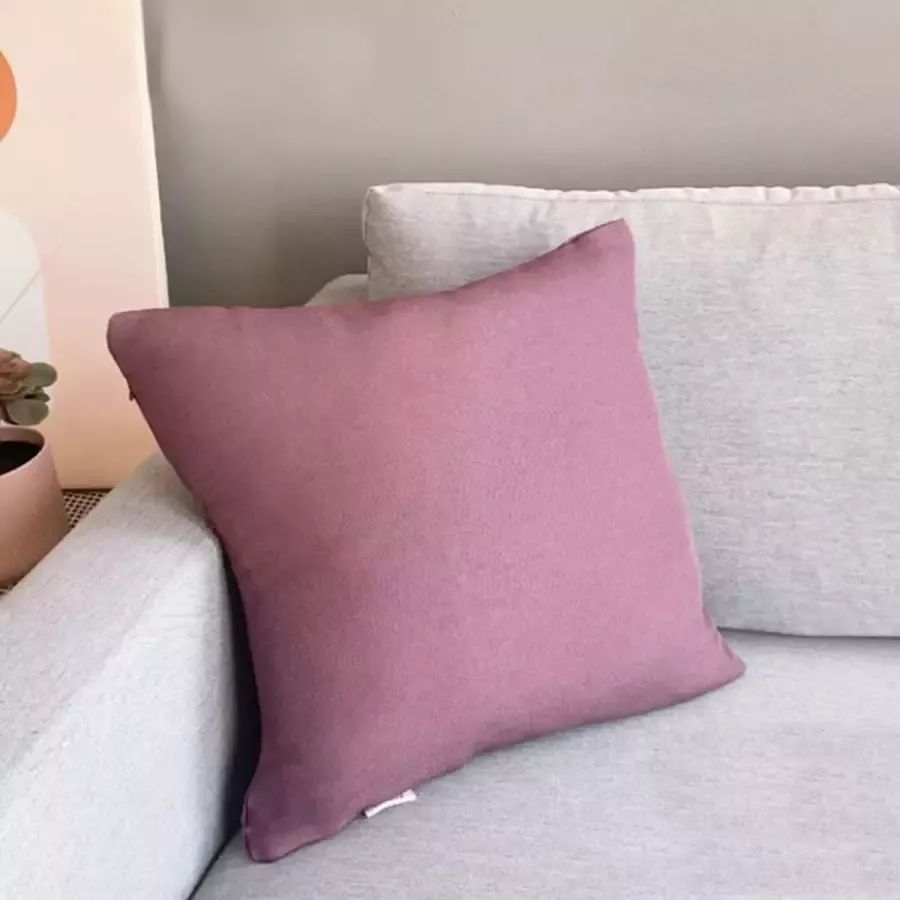 DecoHome Zaragoza collectie sierkussen – Paars Lila – 45x45 cm – Gevuld – Polyester – Decoratie – Bank – Woonkamer Kussenhoes