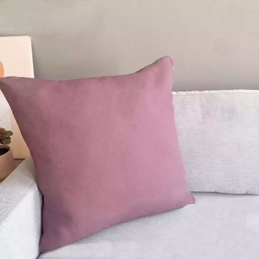 DecoHome Zaragoza collectie sierkussen – Paars Lila 60x60 cm – Gevuld – Polyester – Decoratie – Bank – Woonkamer Kussenhoes
