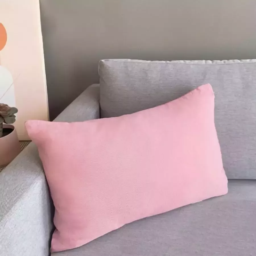 DecoHome Zaragoza collectie sierkussen – Roze 40x60 cm – Gevuld – Polyester – Decoratie – Bank – Woonkamer Kussenhoes