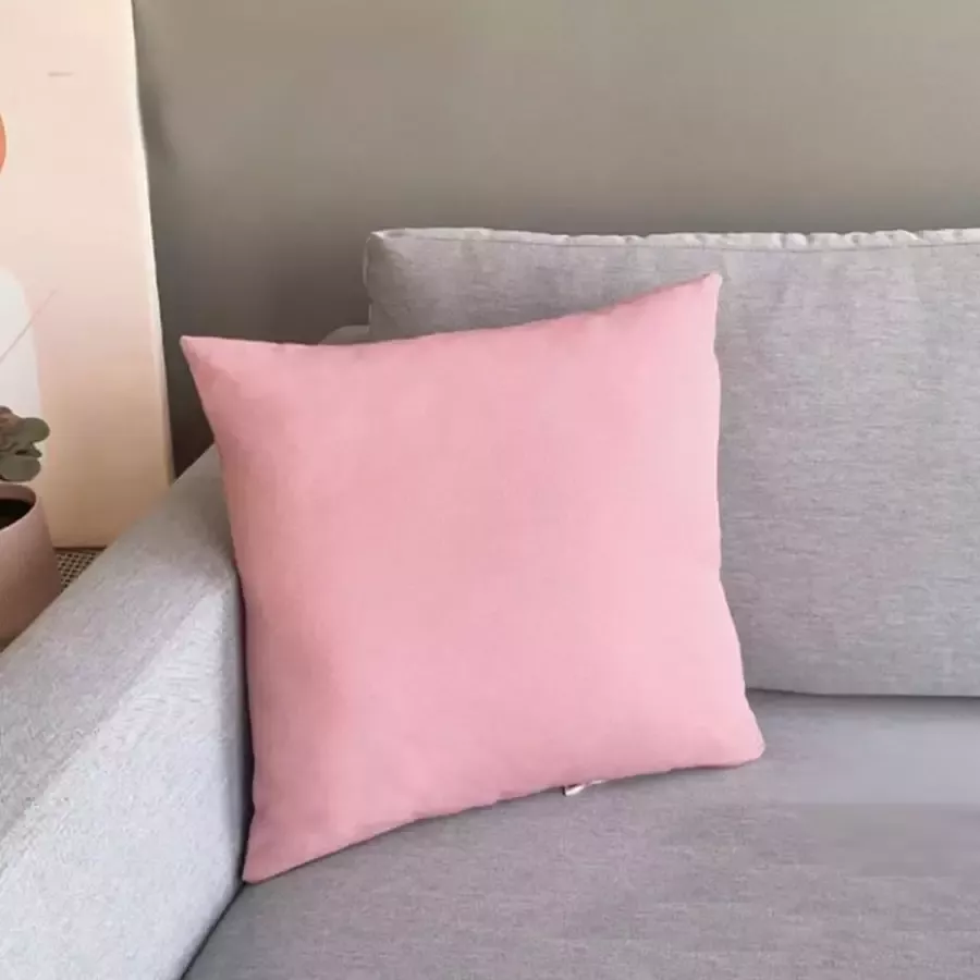 DecoHome Zaragoza collectie sierkussen – Roze – 45x45 cm – Gevuld – Polyester – Decoratie – Bank – Woonkamer Kussenhoes