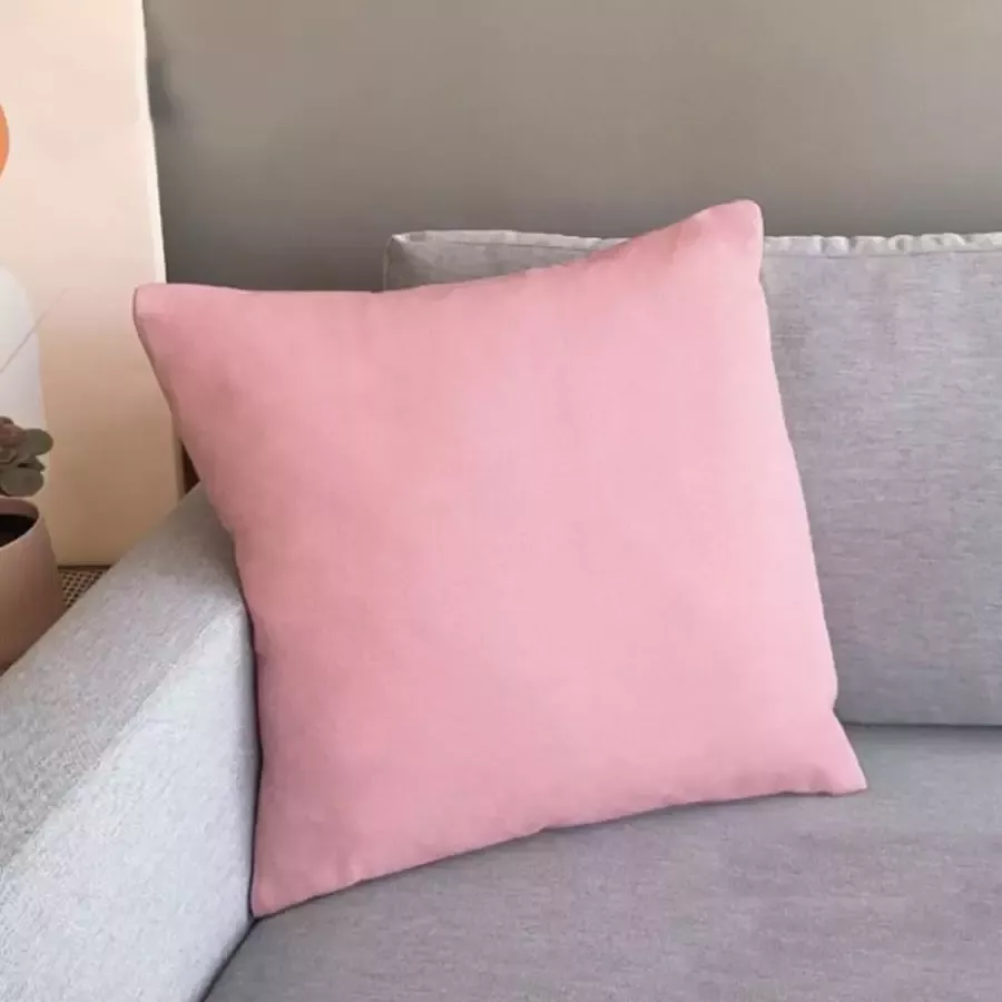 DecoHome Zaragoza collectie sierkussen – Roze – 50x50 cm – Gevuld – Polyester – Decoratie – Bank – Woonkamer Kussenhoes