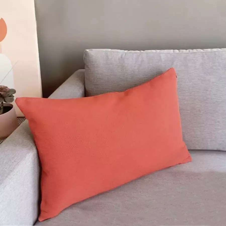 DecoHome Zaragoza collectie sierkussen – Terracotta Rood 40x60 cm – Gevuld – Polyester – Decoratie – Bank – Woonkamer Kussenhoes
