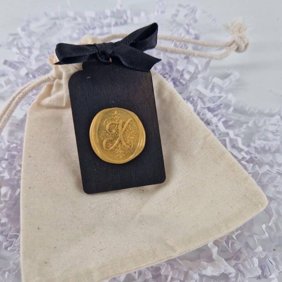 Deco.Kado Geurzakje met Amberblokje Kasthanger Autoparfum wax seal Letter Alfabet Persoonlijk Cadeau Handgemaakt goudkleurig wax Parfumzakje voor Auto Geurzakje voor kledingkast huisparfum cadeau voor hem of haar - Foto 16