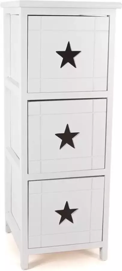 Decor life Decorlife Ladekast 3 Lades Wit 26x29x90cm