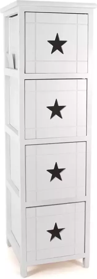 Decor life Decorlife Ladekast 4 Lades Wit 40x240x70cm