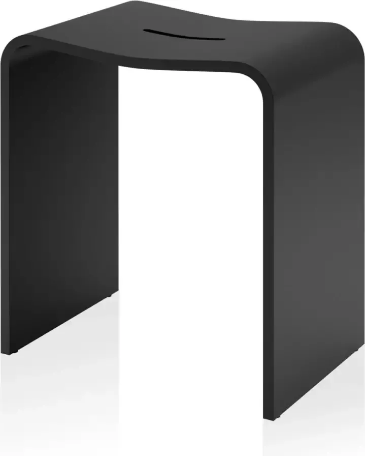 Decor Walther douchestoel tabouret STONE B40xH46cm composiet mat zwart