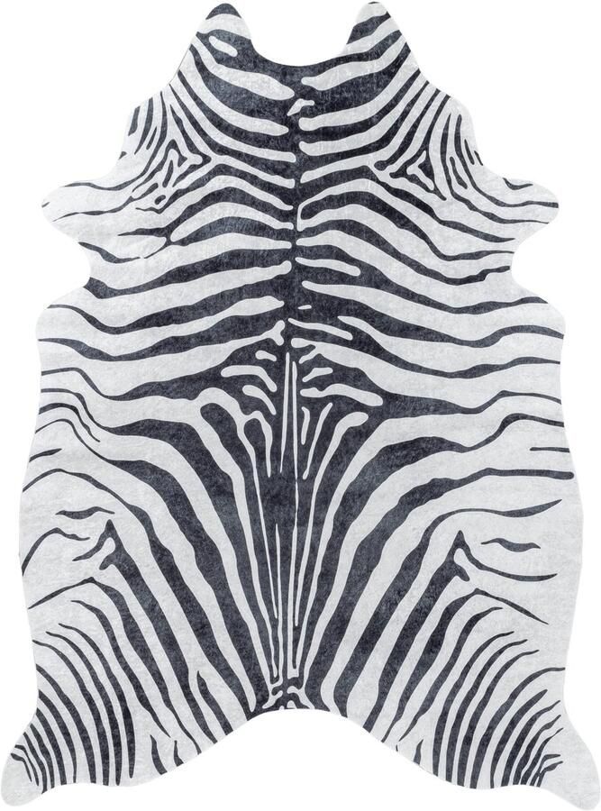 Decor24-AY Dierenhuid vloerkleed Etosha (4111 zwart) 100x135 cm