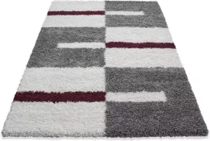 Decor24-AY Extra hoogpolig en modern vloerkleed Gala rood 240x340 cm