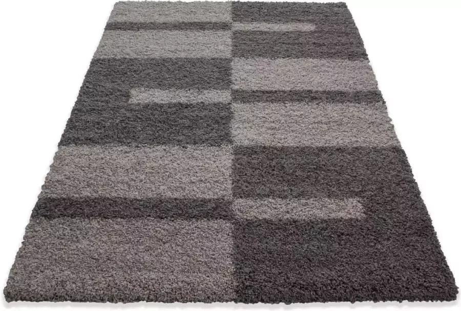 Decor24-AY Extra hoogpolig en modern vloerkleed Gala taupe 120x170 cm - Foto 1