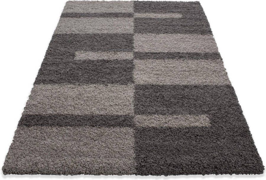 Decor24-AY Extra hoogpolig en modern vloerkleed Gala taupe 240x340 cm - Foto 1