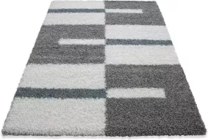 Decor24-AY Extra hoogpolig en modern vloerkleed Gala turquoise 240x340 cm