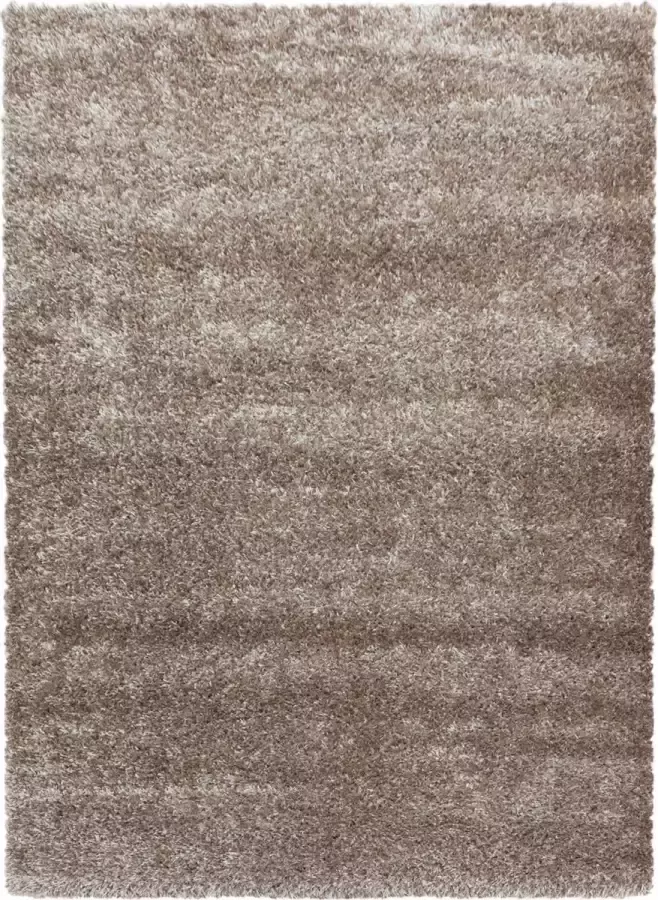 Decor24-AY Extra hoogpolig shaggy vloerkleed Brilliant taupe 140x200 cm