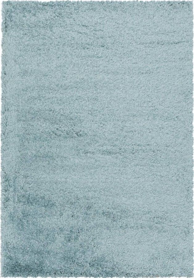 Decor24-AY Extra hoogpolig shaggy vloerkleed Fluffy blauw 80x150 cm