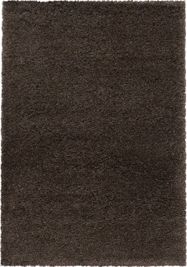 Decor24-AY Extra hoogpolig shaggy vloerkleed Fluffy bruin 80x250 cm