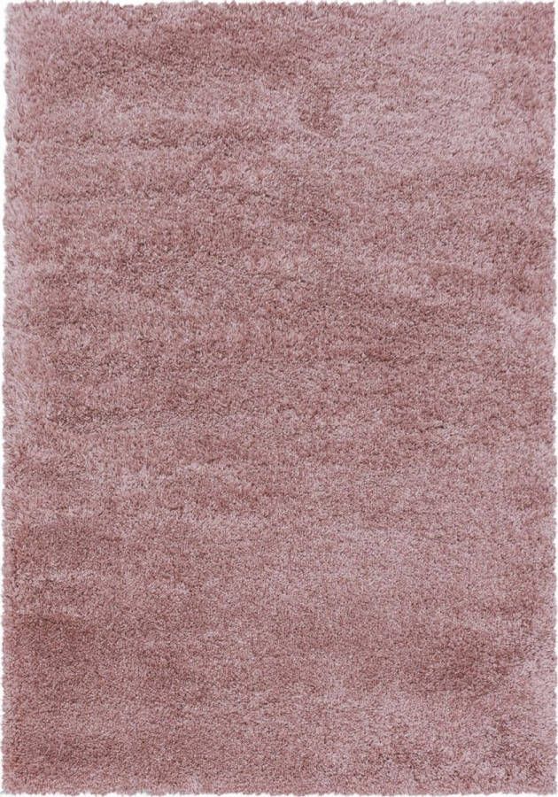Decor24-AY Extra hoogpolig shaggy vloerkleed Fluffy roze 280x370 cm