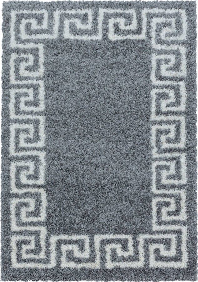 decor24-AY Extra hoogpolig shaggy vloerkleed Hera grijs 160x230 cm