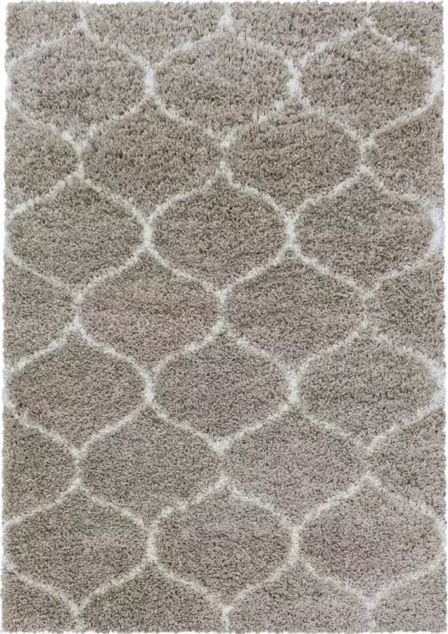 Decor24-AY Extra hoogpolig shaggy vloerkleed Salsa beige 280x370 cm