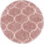 Decor24-AY Extra hoogpolig shaggy vloerkleed Salsa rond roze 80x80 cm - Thumbnail 1