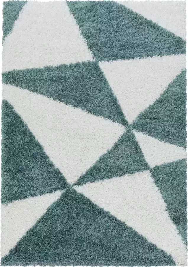 Decor24-AY Extra hoogpolig shaggy vloerkleed Tango blauw 120x170 cm - Foto 1